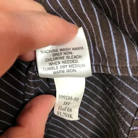 Banana Republic Factory Striped Dress  Shirt Large - Picture 9 of 16